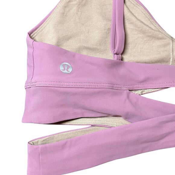 Lululemon Crossover Strappy Longline Sports Bra Jubilee (Lavender) Size 8 π«πͺ - Picture 3 of 4